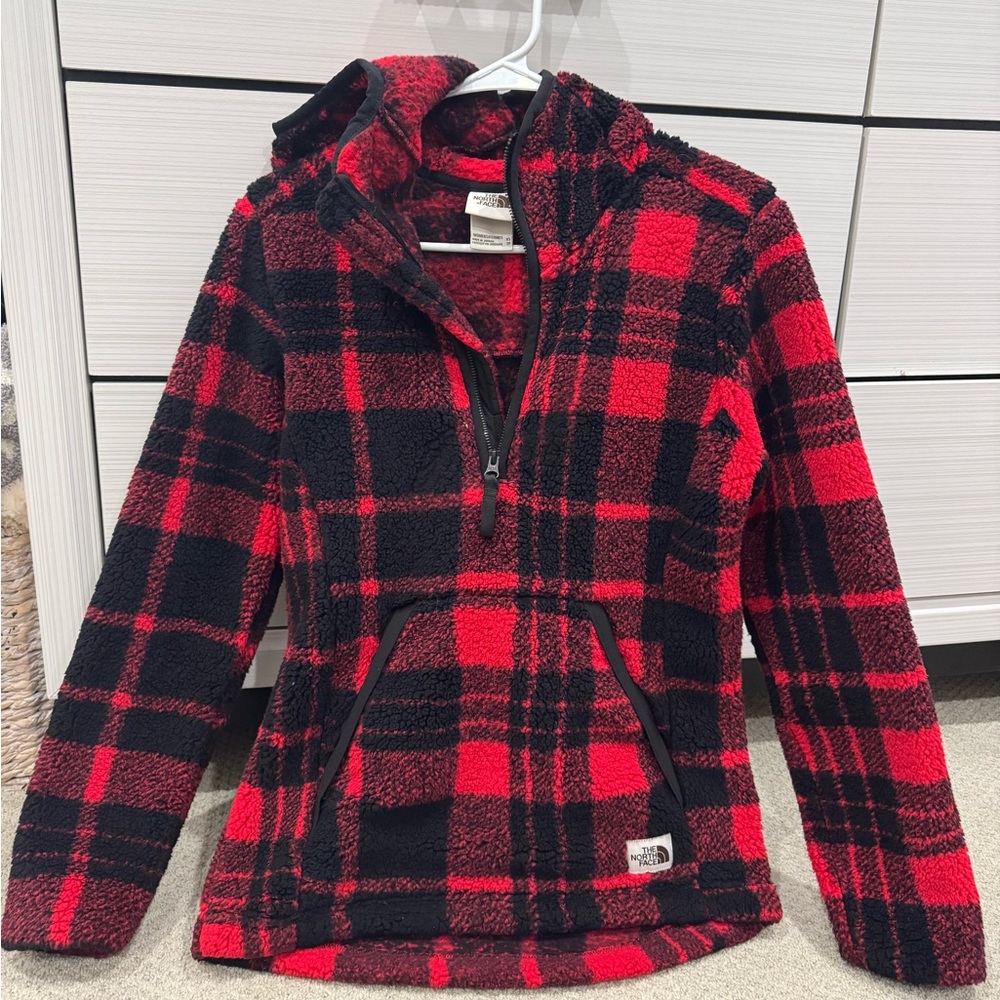 Northface buffalo plaid Sherpa hoodie